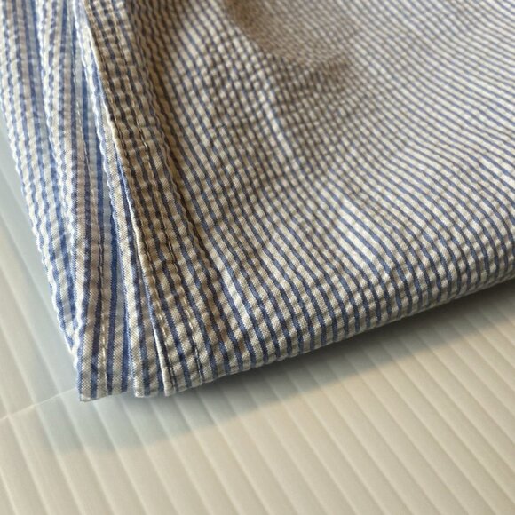 Lands End High Rise Seersucker Shorts Mens 35 Flat Front Stretch Waist Chino - Picture 12 of 12